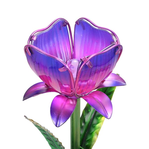 Solfylt blomstlys LED plenlampe dekorativ stake lanterne