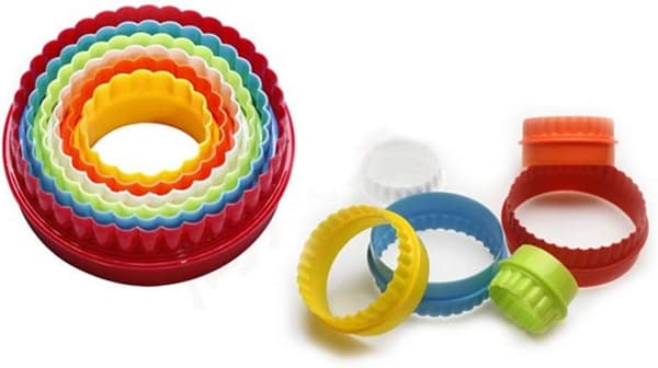 6 stk. (runde) DIY Bageværktøjer Plastik Dobbeltsidet Rund Form