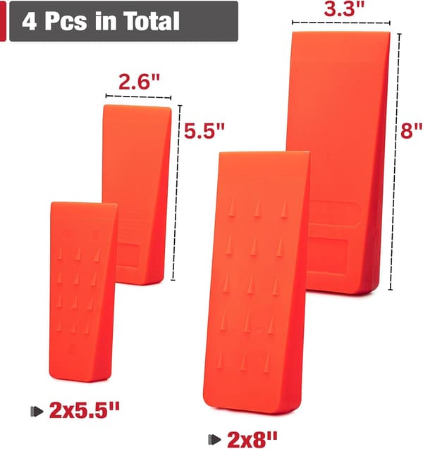Puunkaatokiilat piikeillä, 4 kpl, 5.\" & 8\" kiilat