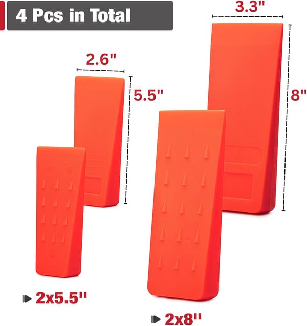 Trädfällningskilar med Spikar, 4-pack, 5.\" & 8\" Kilar