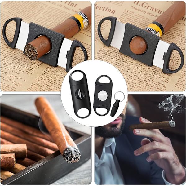 3 stk. Cigarklipper, Rustfrit Stål Dobbelt Guillotin Lomme Cigarklipper