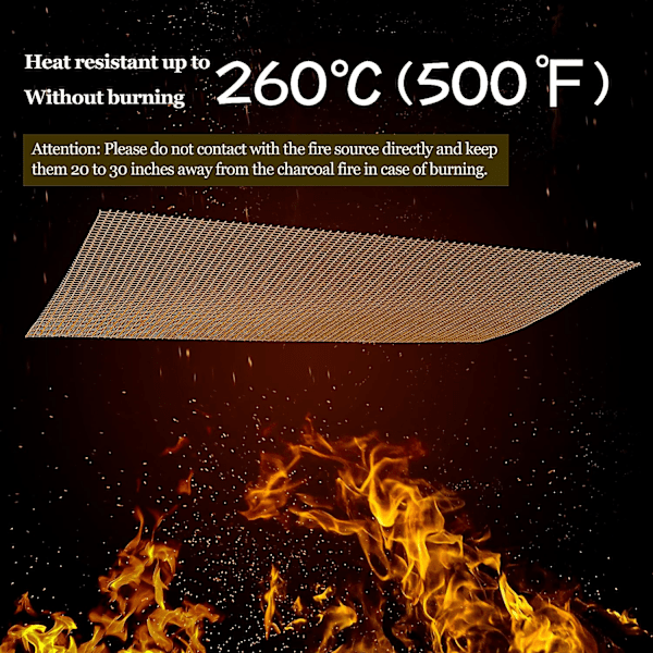 Set med 5 Grillmattor Rektangulära Grillplancha Mattor
