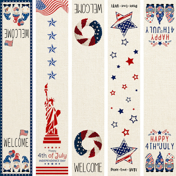 1 stk. 32 * 182cm Amerikansk Uafhængighedsdag Bordflag Spisning