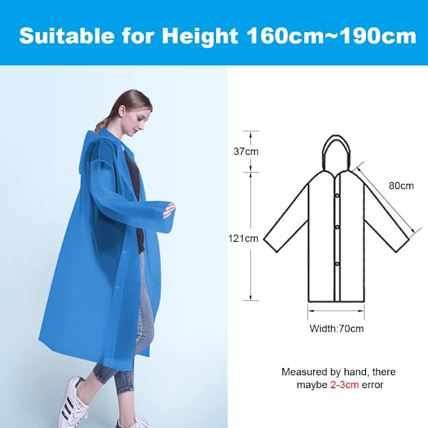 Regnponcho, 2-delt Regnponcho, Genanvendeligt Poncho EVA-materiale,