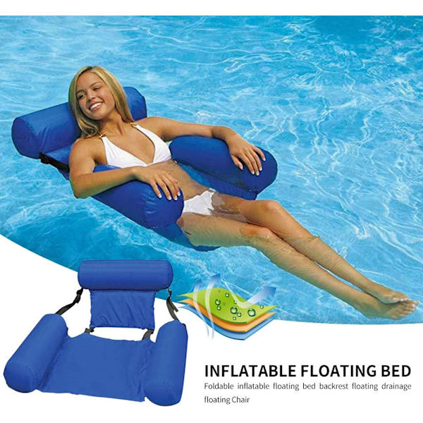 1 st Inflatable Vattenhängmatta Flytande Säng Fritidsstol Sommar