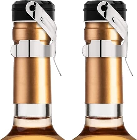 (2 stk) Rustfritt stål champagnepropper med lekkasjesikker