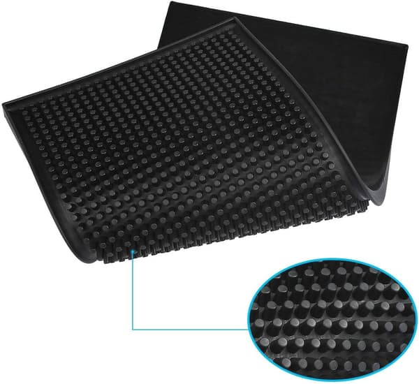 1 rektangulär gummibrännare -30 x 15 x 1 cm - halkfri - svart -