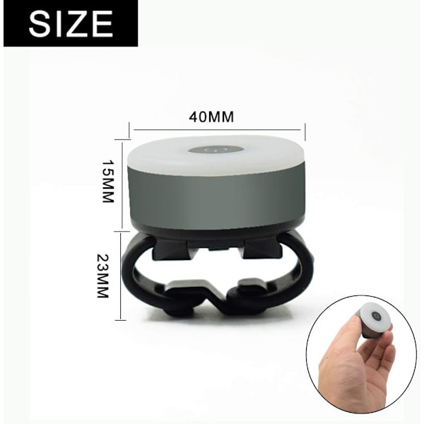 Sykkel Baklys, USB Ladbar LED Vanntett Advarsel 5
