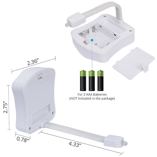 2 stk. 16 Farver LED Toilet Natlys, Bevægelsessensorlys
