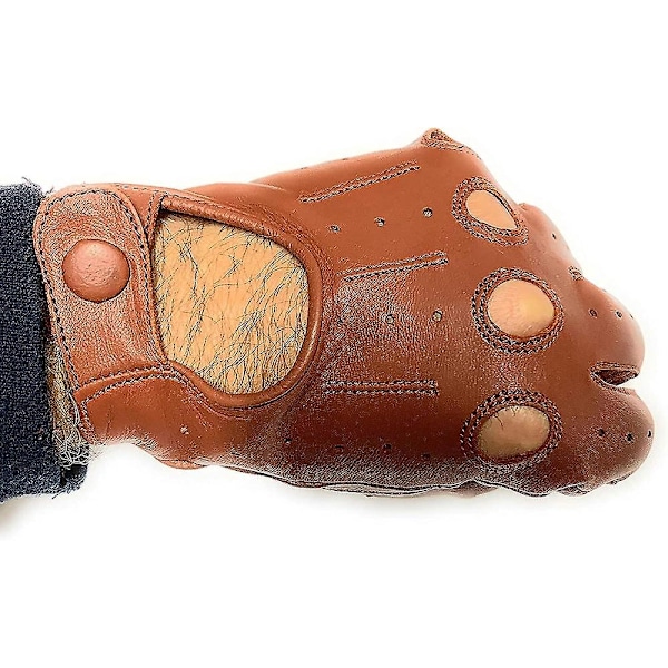 Herrhandskar i äkta läder med knogskåror