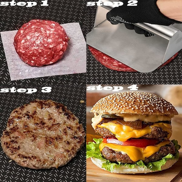 1 hamburgerkødspresse 304 rustfrit stål kødspresseplade kød