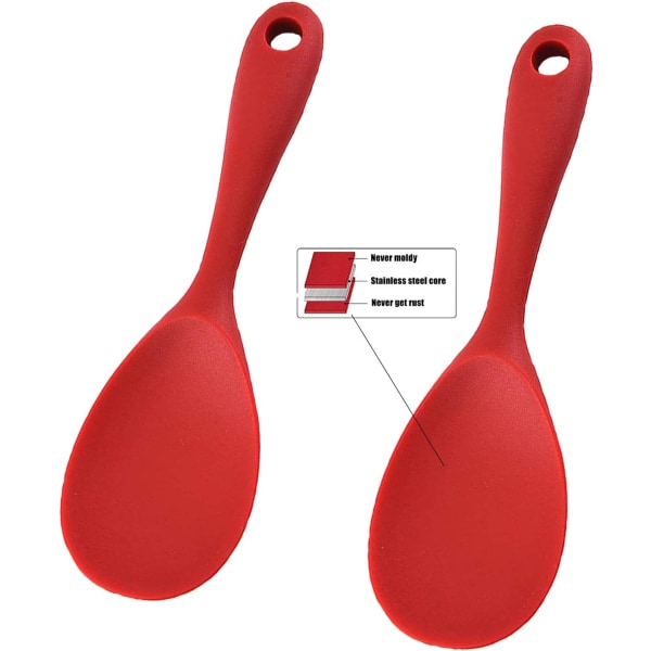 Serveringssked, 2 Set Risserveringssked, Silikonkök