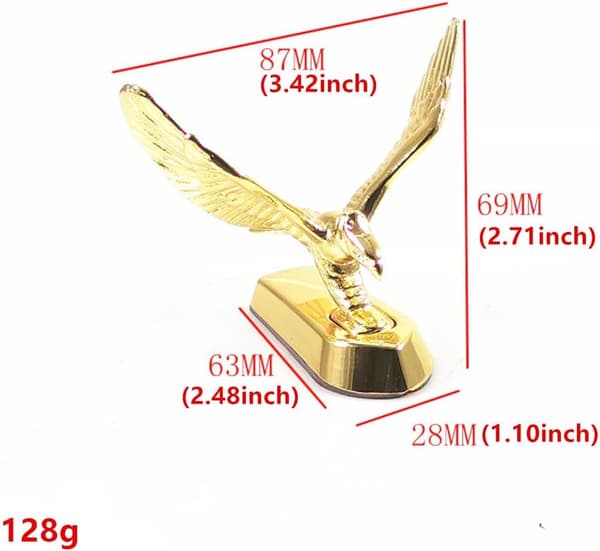 1 stk. Universal Motorsykkel 3D Front MudGuard Ørnehode Scooter gull