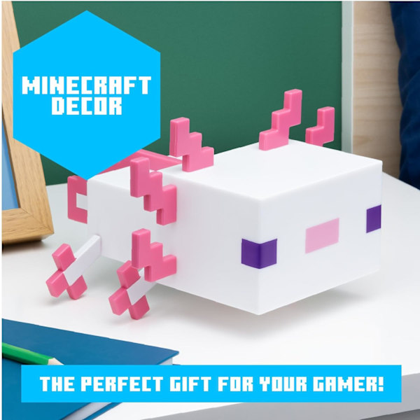 Minecraft Axolotl Lys, Fem Fargemoduser, Minecraft Lampe til å Dekorere Spillbordet eller Nattbordet Ditt