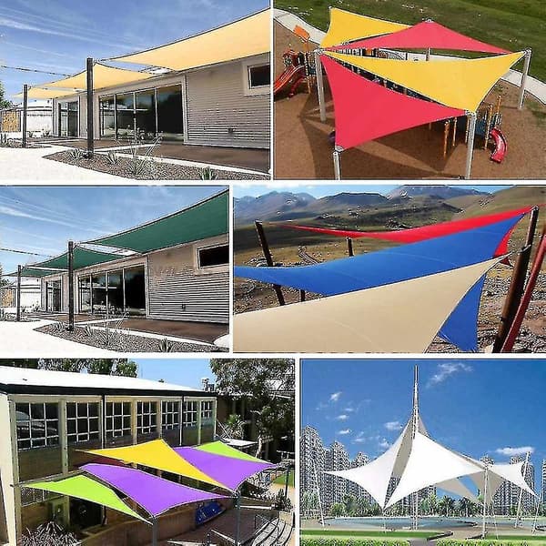 3x4x5m Segl Awning Sol Triangulær Markise-ter Basseng Baldakin Tri For Utendørs Patio En Markiser Beige