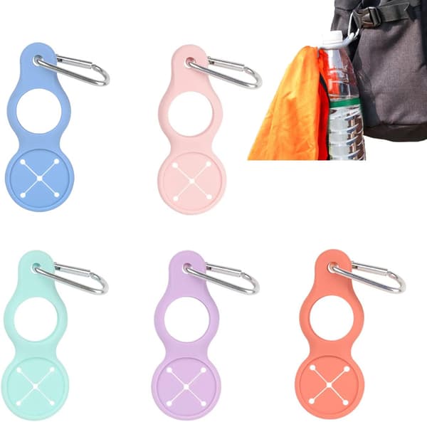 5-pack Silikonvattenflaska Spänne, Bärbar Silikonvattenflaska