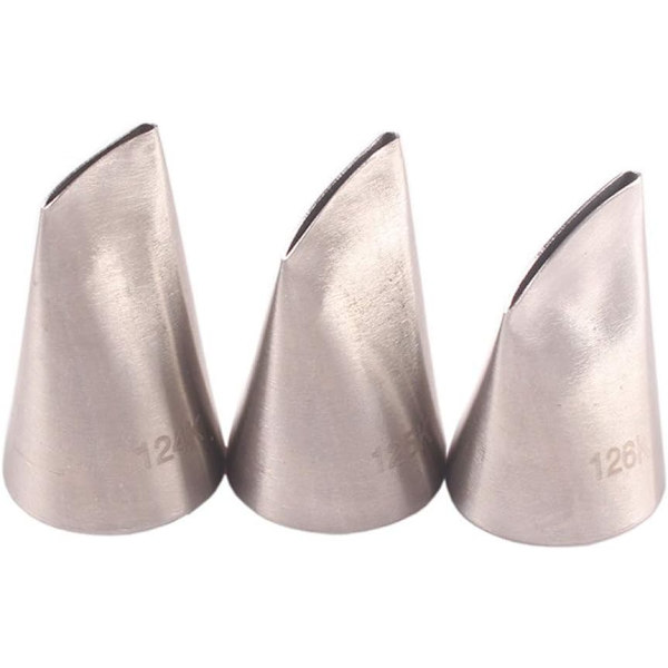 3 stk Austin Rose Pastry Tips, Rustfritt Stål Blomsterblad Tips
