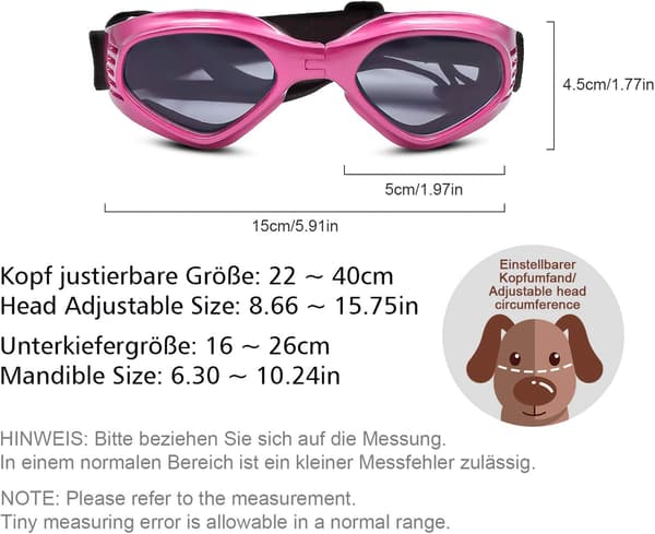 Hundens Solglasögon Justerbart Solglasögonband UV-skydd