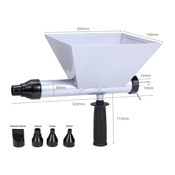 Cement Grout Gun Mortar Sprayer Pump Lime Cement Moritar Gun, med 4 munstycken, för murbruk, stenvägg, tegelvägg, golv - RWOther Specialty Tools