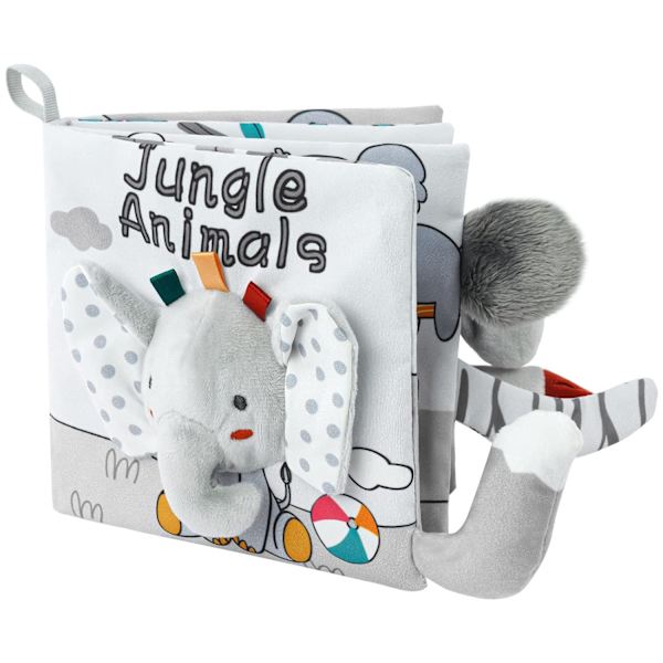 Kluterbøker, 3D Taktil Høy Kontrast Kluterbok, Babybøker Leke for Baby 0-12 Måneder, Myke Babybøker Berør