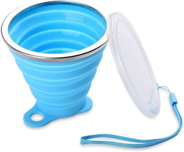 Sammenleggbar kopp, reisekopp, 250ML sammenleggbar matsilikonkopp,