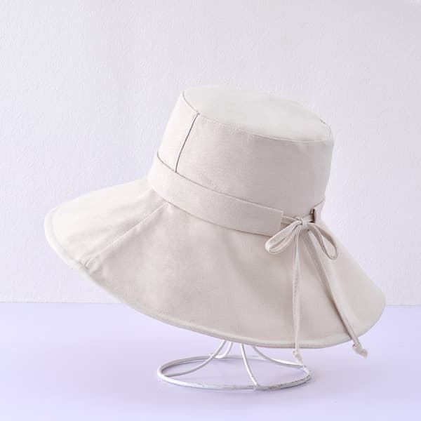 1 stk Beige Kvinders Strohat Foldbar Solhat UPF50 Sommer Knyttet