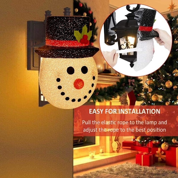 Joulupukki-lumimies-verhoilu ulkovalolle, ulkoseinälampun verhoilu kodin joulukoristeluun