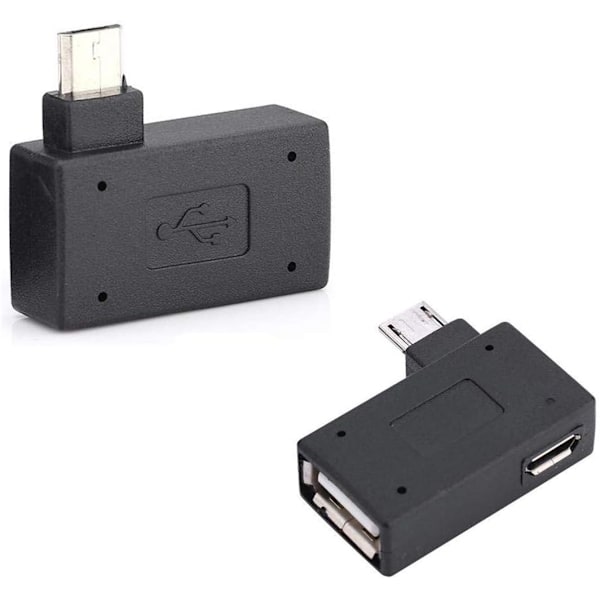 TG-adapter, 90 graders USB-port adapter, Micro OTG-kabel 2-pack Kompatibel med Firestick 2:a generationen, 3:e generationen och