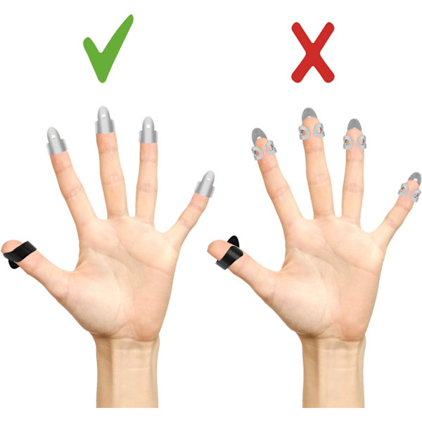 6-delt sæt guitarfingerpicks, velegnet til akustisk guitar