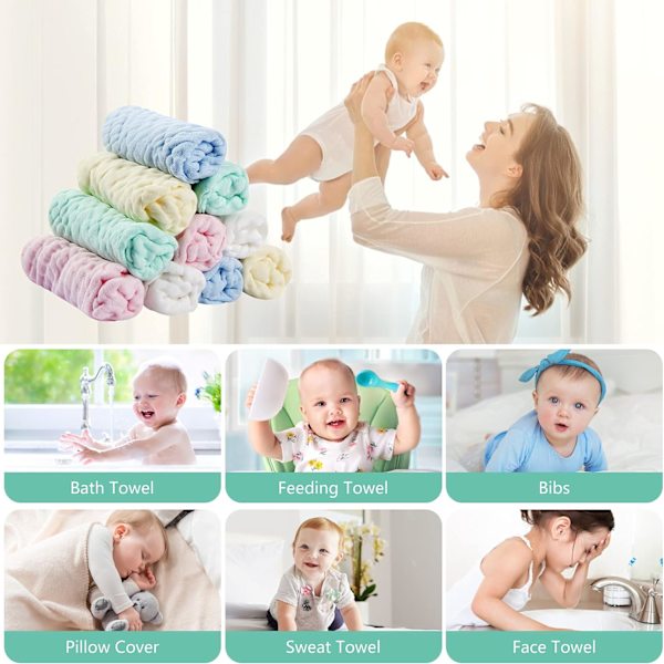Babytvättlapp Tvätthandduk Tvätbar Babyduk Baby Bomullsfilt