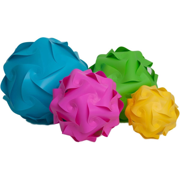 10\" IQ Lamp Shade Toy Självmontering DIY Pussellampor för rumsdekoration (Orange, M-10 tum)