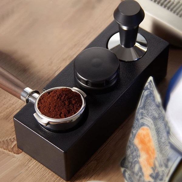 1 stk (Sort) Tamper Station Skridsikker Espresso Tamper Stativ Stærk