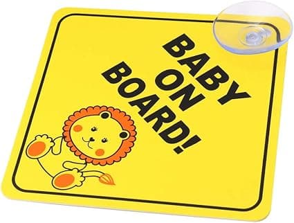 2 st Baby On Board Bilvarning (Lejon Stil, 12*12cm), Baby On