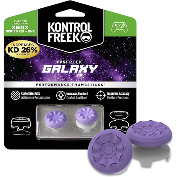 FPS Freek Galaxy Purple for Xbox One og Xbox Series X-kontroller | 2 ytelses-tommelfinger | 1 høy, 1 middels