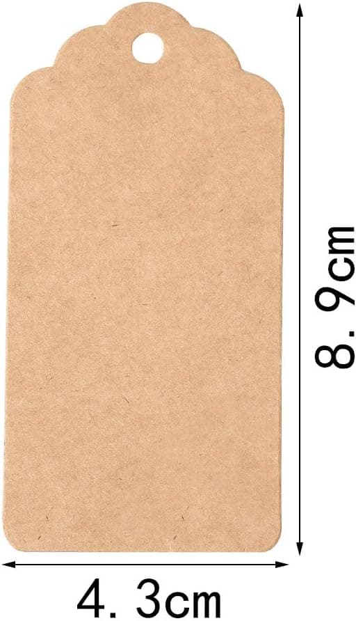 100 presentlappar, Kraftpapperslappar, etiketter, DIY-prislappar, bröllop