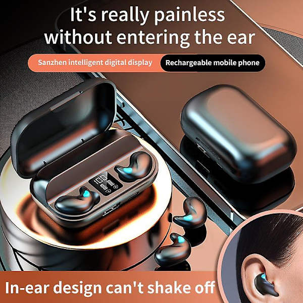 In-ear sovehodetelefoner mini ørepropper bluetooth headset 5.3 høy lydkvalitet tws bluetooth headset