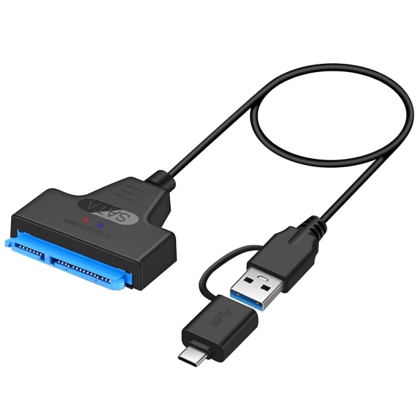 USB 3.1 - SATA-kaapeli, helppokäyttöinen asemakaapeli, Type-C USB 3.0, 2-in-1 kiintolevy