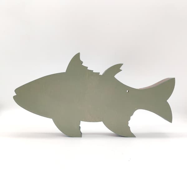 1 havstema trähandgjort med ljus, träskulptur, fisk