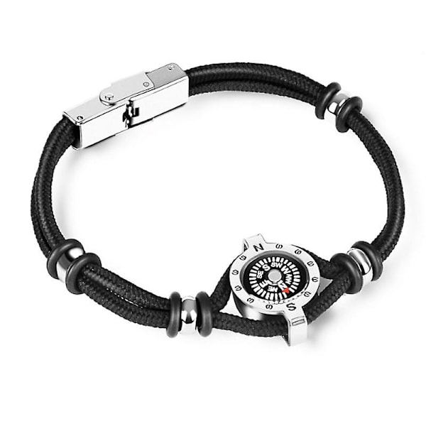 Udendørsentusiast Nødhjælpskompas Paracord Armbånd Til Udendørs Camper Vandrer