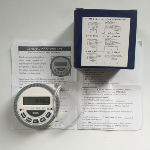 Veckovis programmerbar digital LCD-timer 220V 16A SPST 4 CN304, 1 HP 125VAC, 2 HP 250VAC 20A 30VDC, frekvens 50/60Hz
