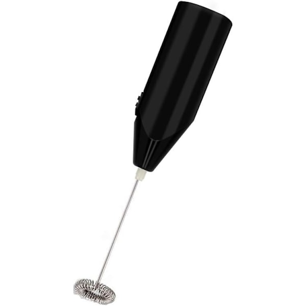 Melkeskummer, Mini Elektrisk Visp, Bærbar Rustfritt Stål Elektrisk Visp, Kaffeblander, Eggpisker, for Melkeskum Kaffe, Familie, Fest (Svart)
