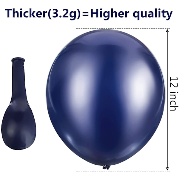 2024 Gradueringsfest Balloner 50 Stykker Latex Blå Fødselsdagskugle