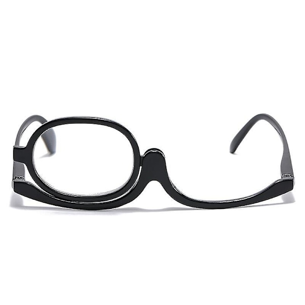 Flip Over Makeup Reading Magnifying Glasses Folding Eye +1.0 To +4.0 Eyeglasses Black