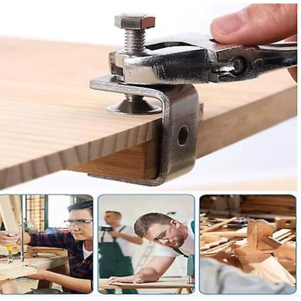 6 stk C-klemme, C-klemmesett, kraftig bjelkeklemme, små skruklemmer, klemmer, klemmer og skiftenøkler, for DIY-trefremstilling, sveising, snekring