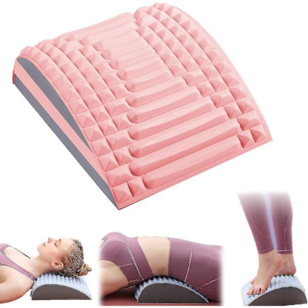 Neck & Back Stretcher Refresh, Back Neck Cracker For Lower Back Pain Relief, Multi-level Adjustable Spine Board For Herniated Disc, Sciatica Pink