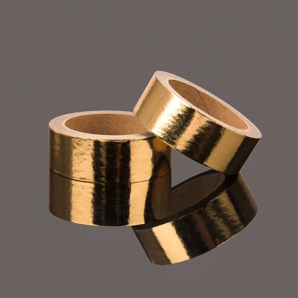 2 Ruller Solid Gullfolie Washi Tape, Dekorativ Maskeringsteip
