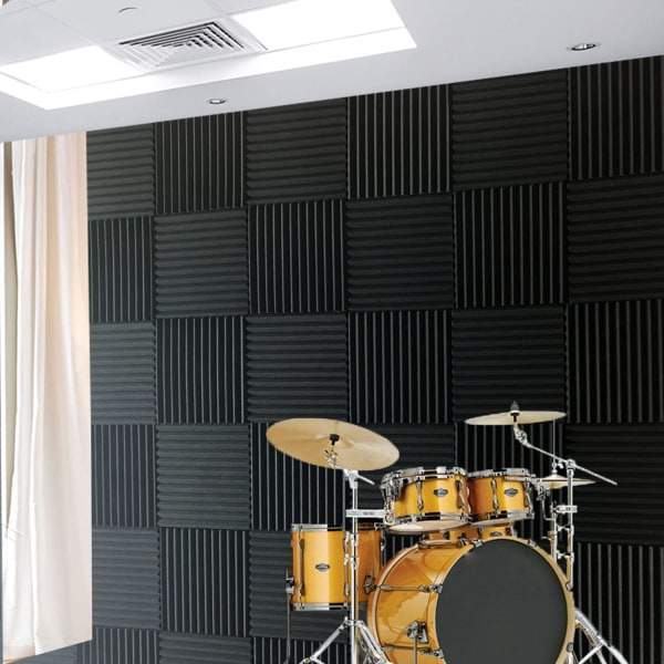 Sæt af 2 1\" x 12\" x 12\" Lilla Sort Studio Skum Lyd