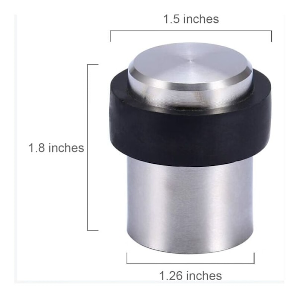 10 x Gulvstopp i rustfritt stål 4,6 cm Dørstopper Dør
