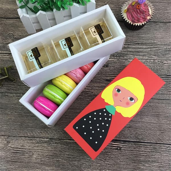 16 återanvändbara vita tårtaskar, macaronmuffins, macaronaskar,