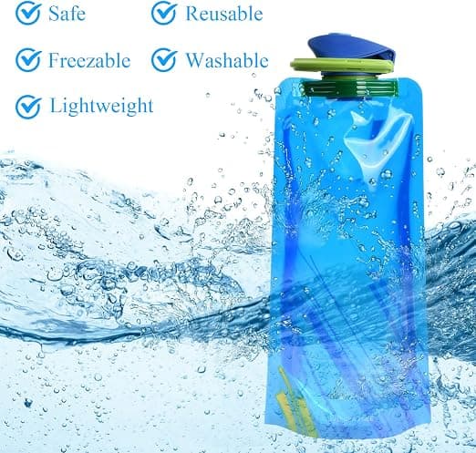 3 Pak 700ML Sammenklappelig Vandflaske Bærbar Vandpose